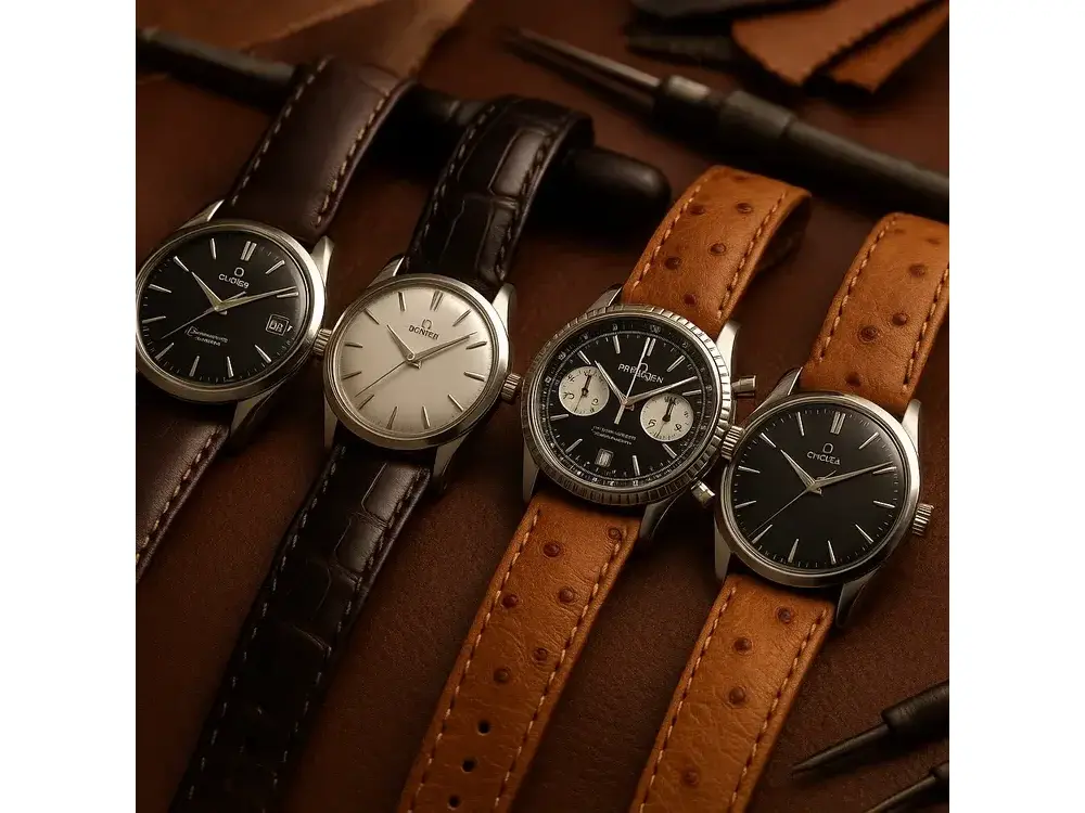 High-End Watches with Real Leather