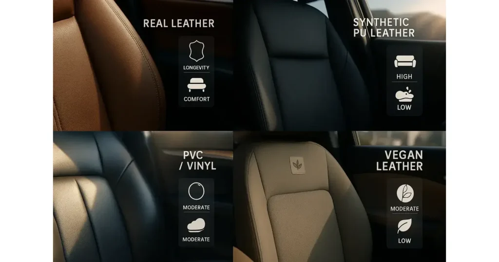 Comparison Leather Cloth Synthetic