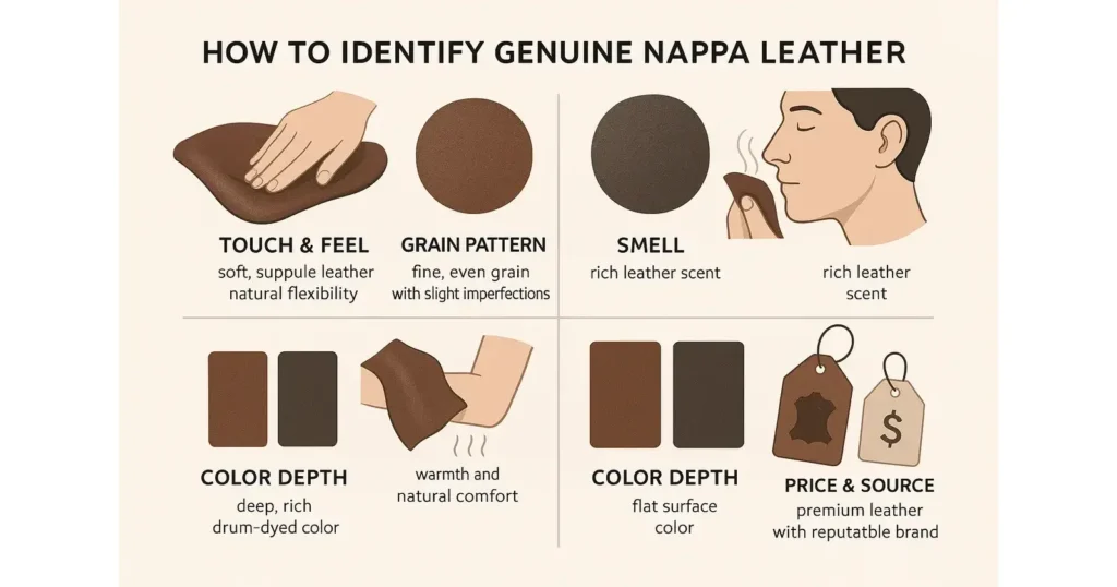 geniune nappa leather identify method
