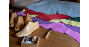 real leather multi colored